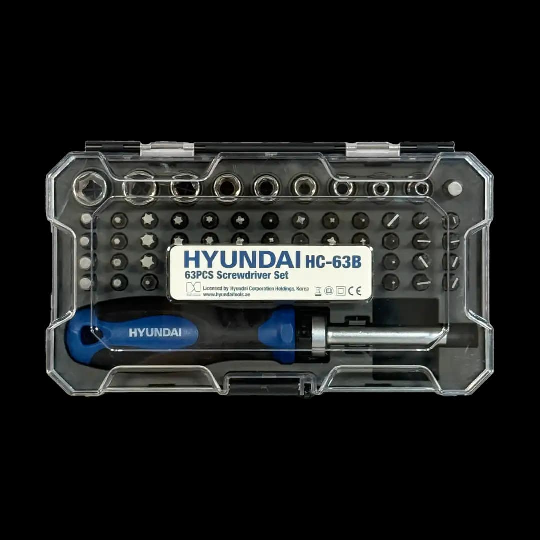 ست 63 عددی سر پیچ گوشتی و بکس هیوندای مدل HC-63B — تصویر ۲