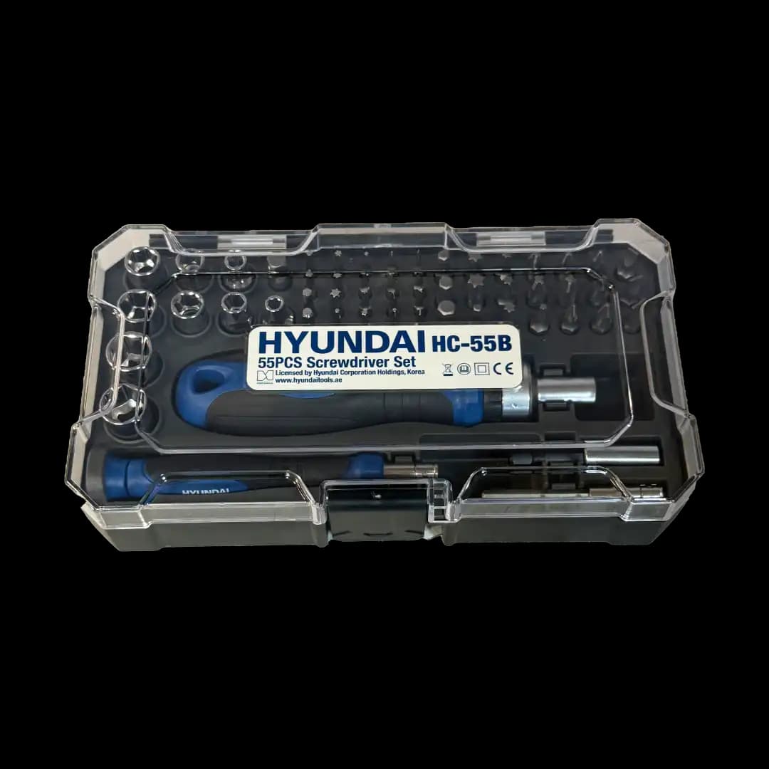ست 55 عددی سر پیچ گوشتی و بکس هیوندای مدل HC-55B — تصویر ۳