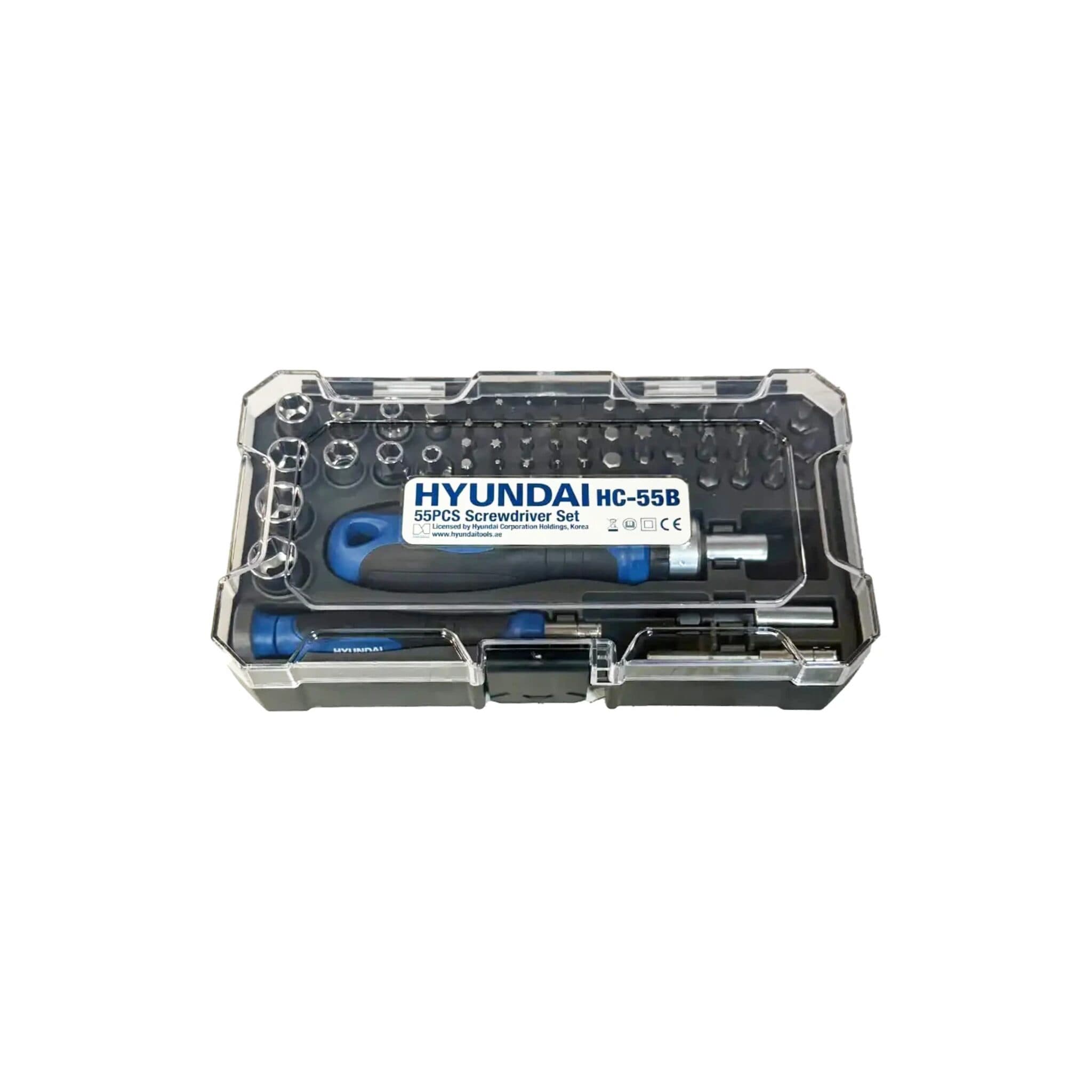 ست 55 عددی سر پیچ گوشتی و بکس هیوندای مدل HC-55B — تصویر ۲