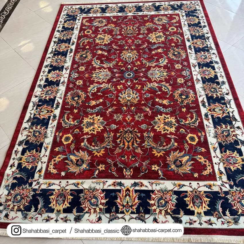فرش سنتی کد 800214 لاکی — تصویر ۸