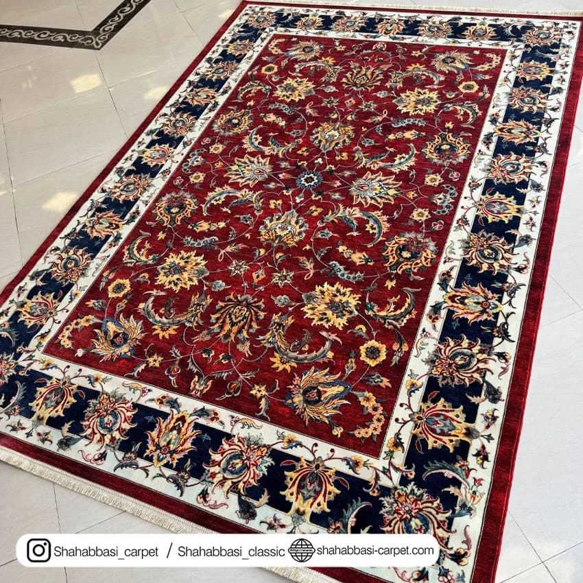 فرش سنتی کد 800214 لاکی — تصویر ۲
