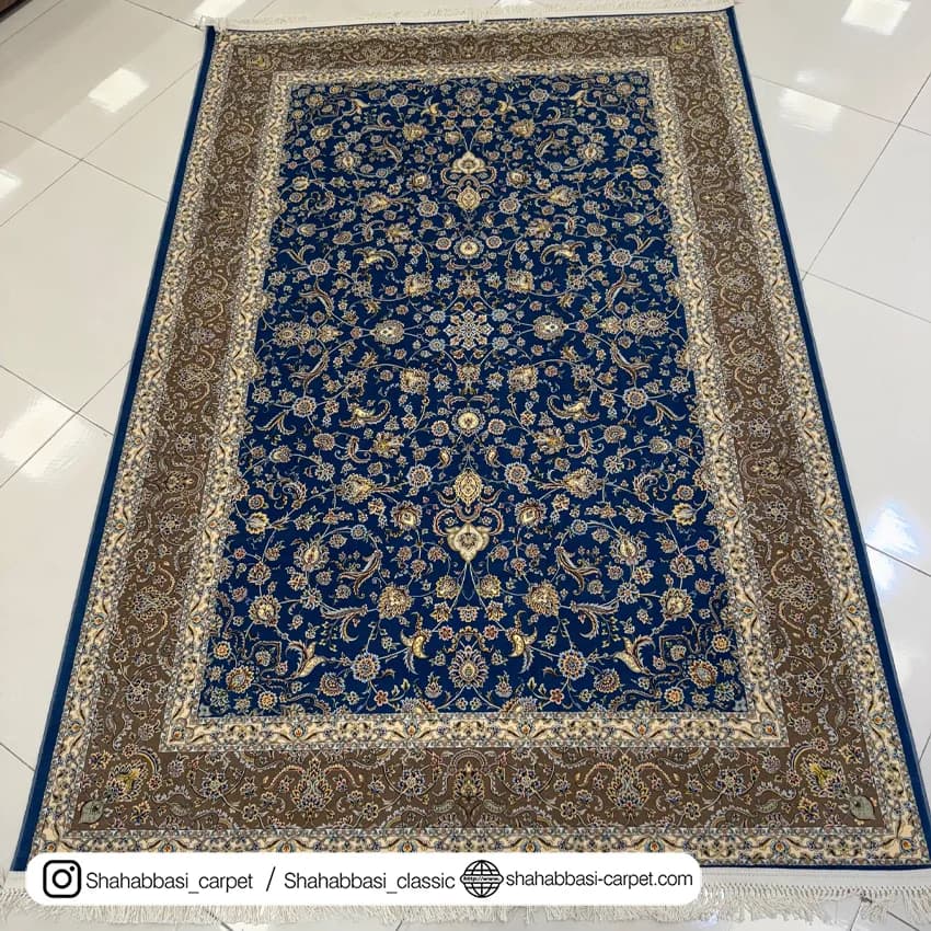 فرش ماشینی آفرینش کد 1500234 سرمه ای — تصویر ۸