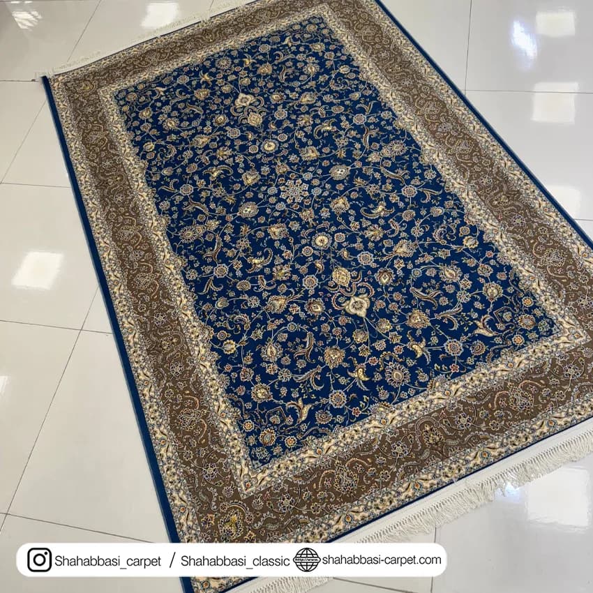 فرش ماشینی آفرینش کد 1500234 سرمه ای — تصویر ۲