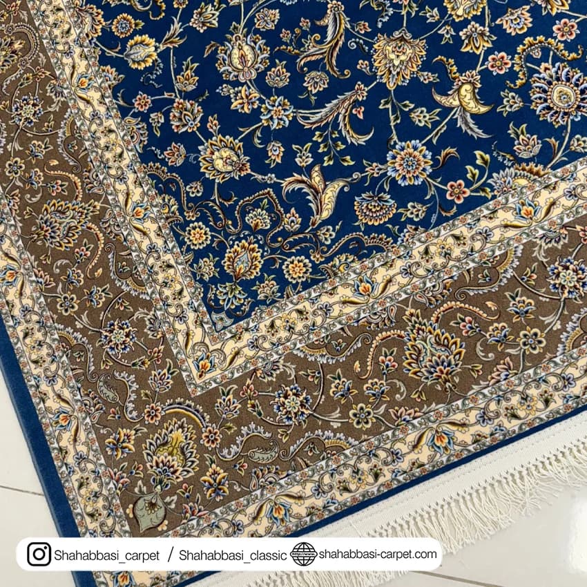 فرش ماشینی آفرینش کد 1500234 سرمه ای — تصویر ۳