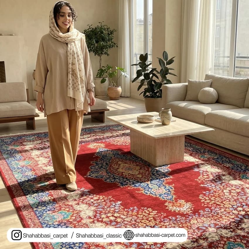فرش ماشینی آفرینش کد 1500233 لاکی