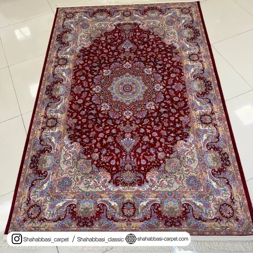 فرش ماشینی آفرینش کد 1500232 لاکی — تصویر ۸