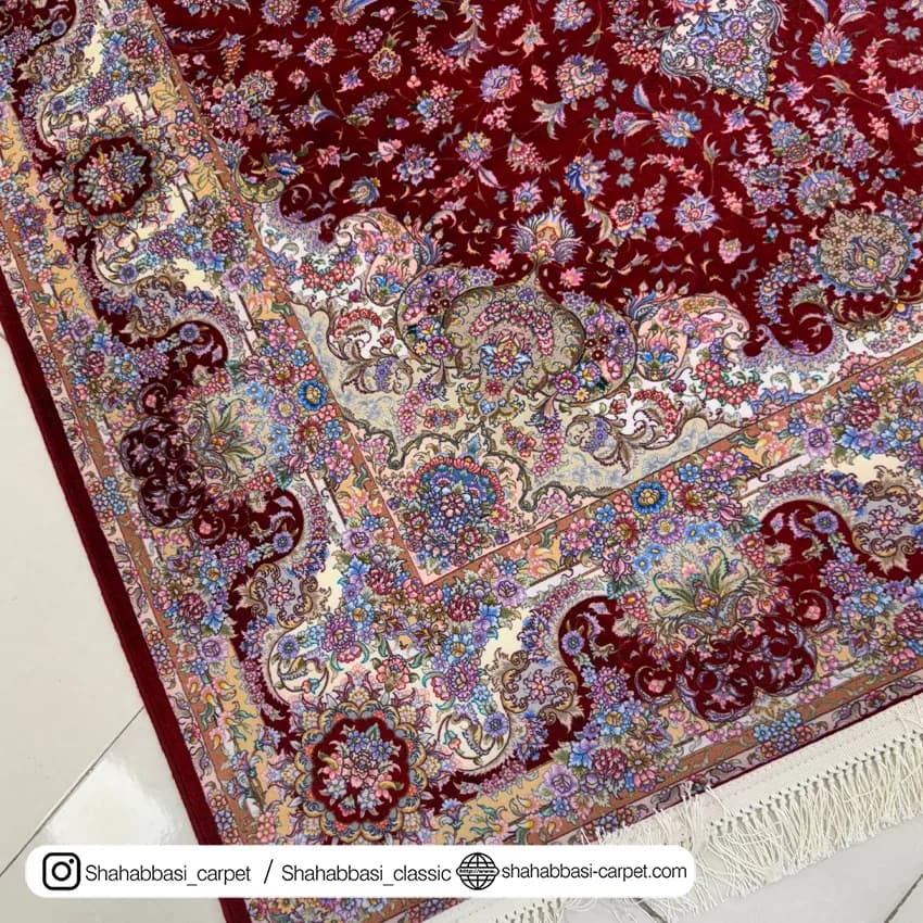 فرش ماشینی آفرینش کد 1500232 لاکی — تصویر ۷