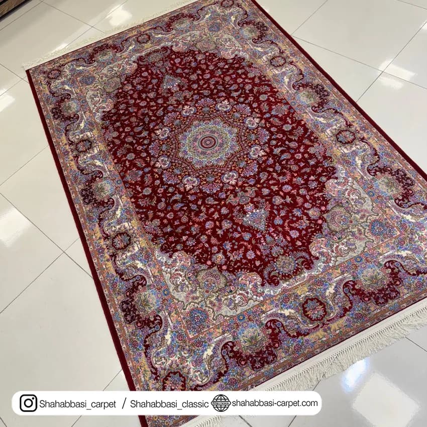 فرش ماشینی آفرینش کد 1500232 لاکی — تصویر ۶