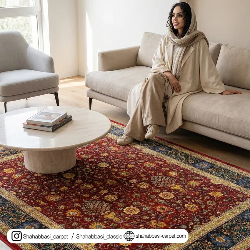 فرش سنتی کد 800211 لاکی — تصویر ۵