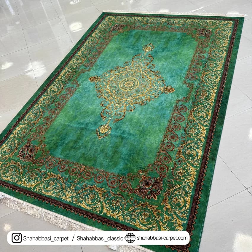 فرش ماشینی ونوس کد 1200206 سبز — تصویر ۲