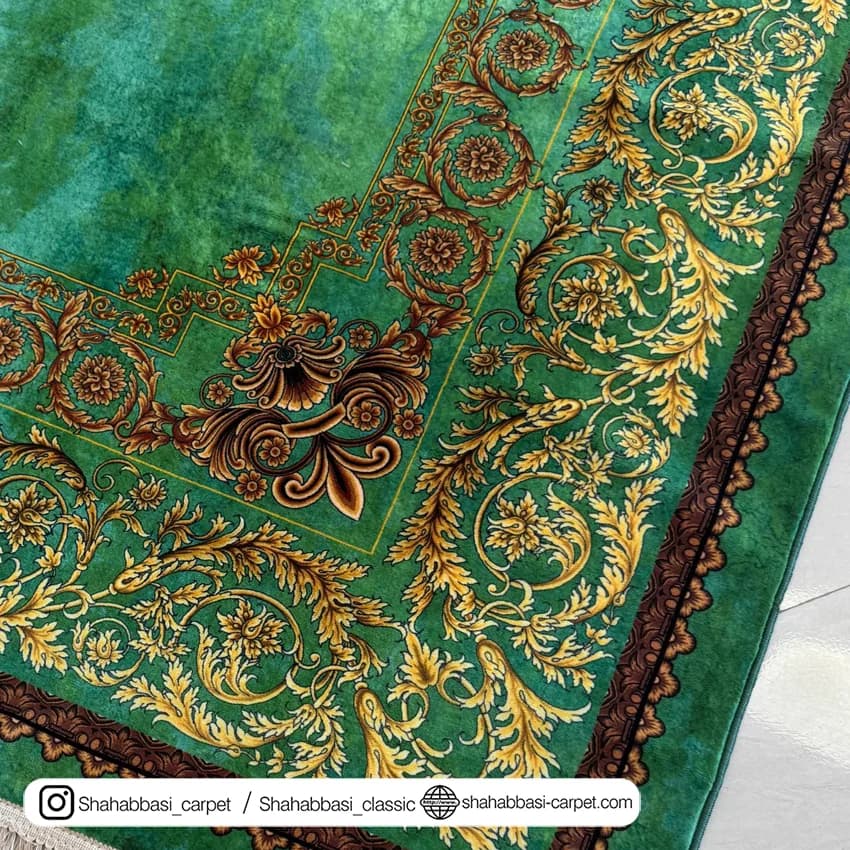 فرش ماشینی ونوس کد 1200206 سبز — تصویر ۳