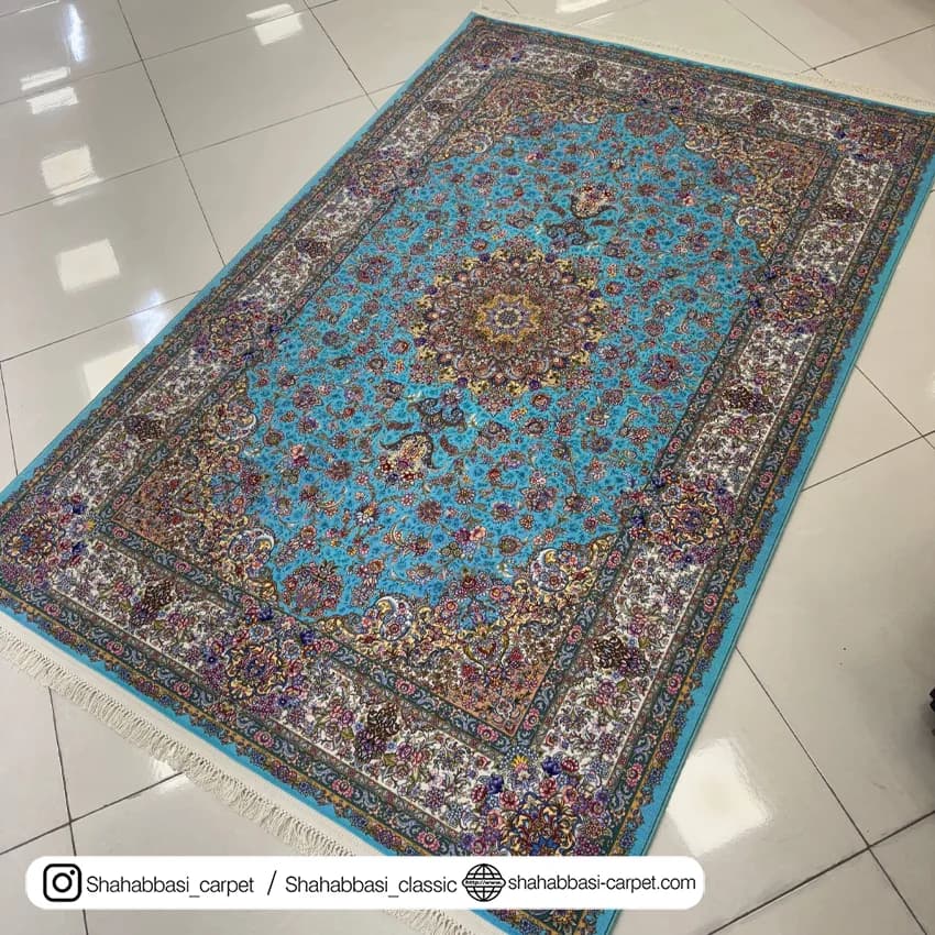 فرش ماشینی آفرینش کد 1500230 آبی — تصویر ۶