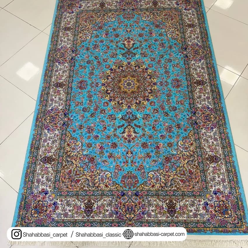 فرش ماشینی آفرینش کد 1500230 آبی — تصویر ۴