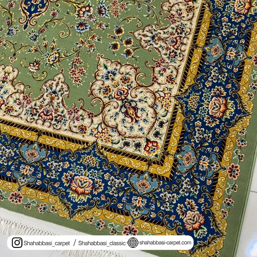 فرش ماشینی آفرینش کد 1500229 سبز — تصویر ۷