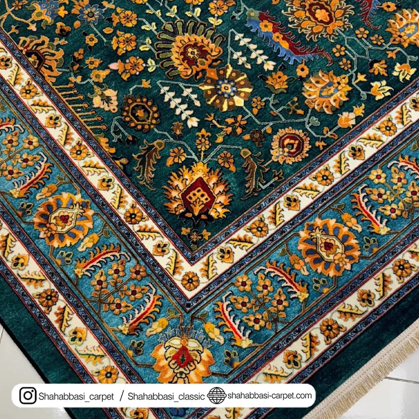 فرش سنتی کد 800213 سبز — تصویر ۷