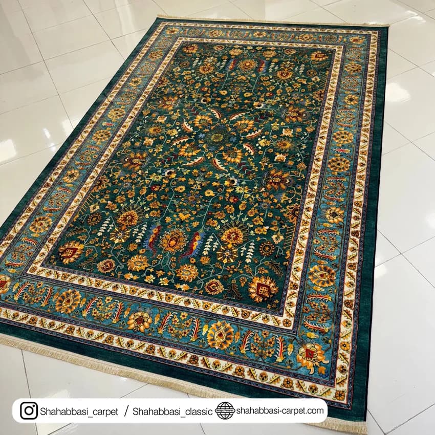 فرش سنتی کد 800213 سبز — تصویر ۶