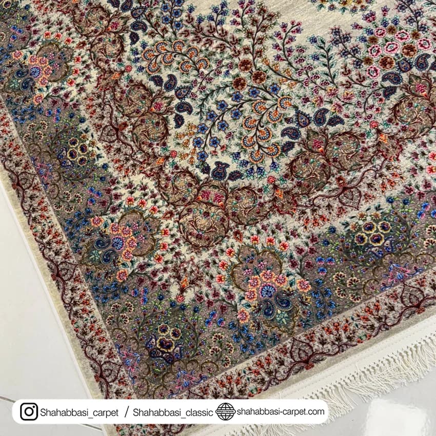 فرش ماشینی آفرینش کد 1500228 کرم — تصویر ۷