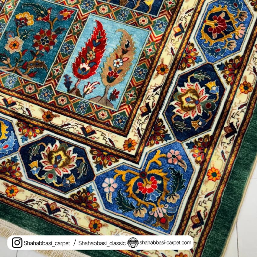 فرش سنتی کد 800210 سبز — تصویر ۷