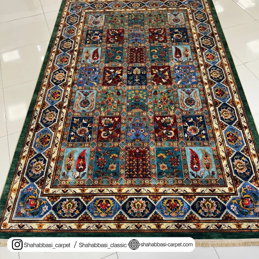 فرش سنتی کد 800210 سبز — تصویر ۸