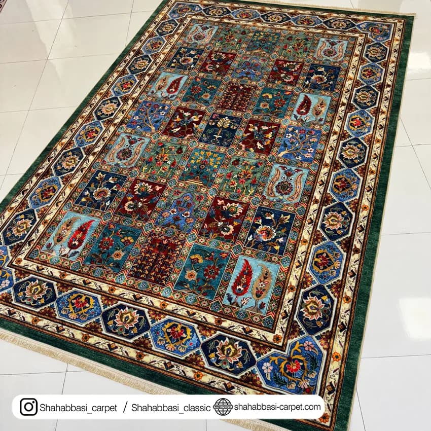 فرش سنتی کد 800210 سبز — تصویر ۶