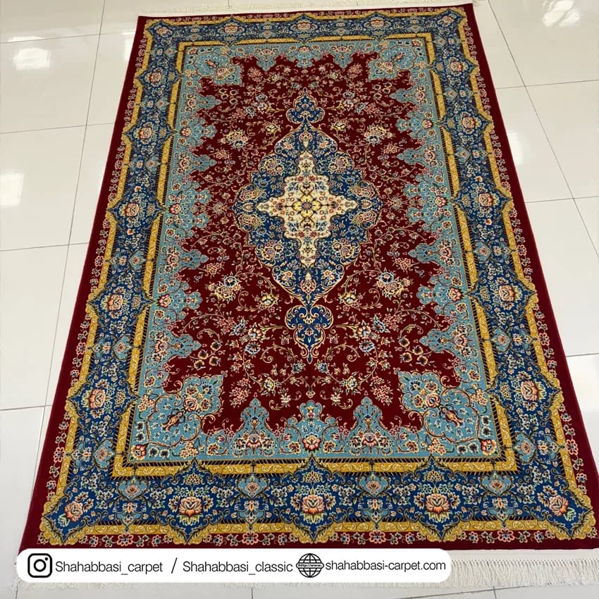 فرش ماشینی آفرینش کد 1500227 لاکی — تصویر ۶