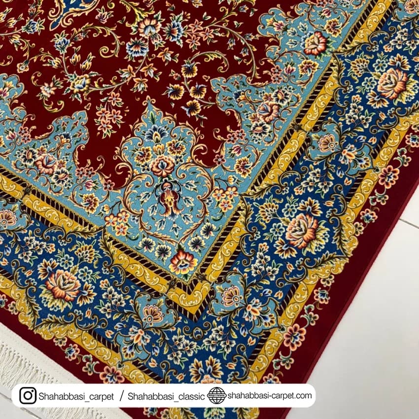 فرش ماشینی آفرینش کد 1500227 لاکی — تصویر ۳
