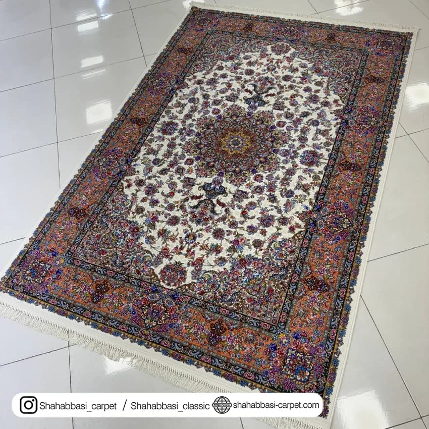 فرش ماشینی آفرینش کد 1500226 کرم — تصویر ۶