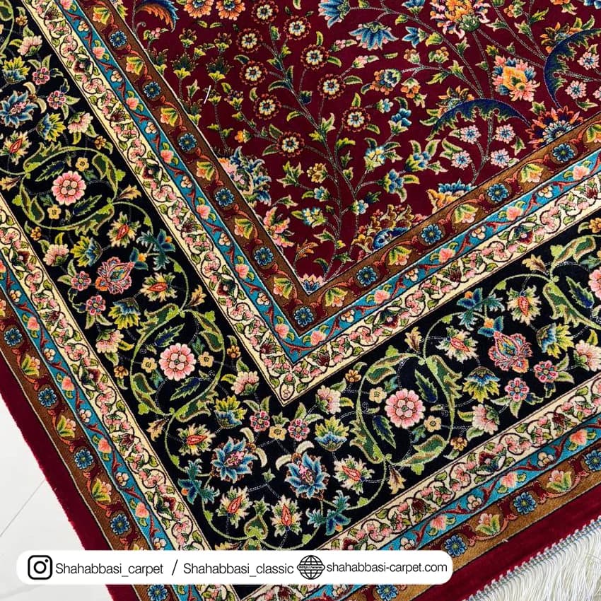 فرش تمام ابریشم کد 261 لاکی — تصویر ۶