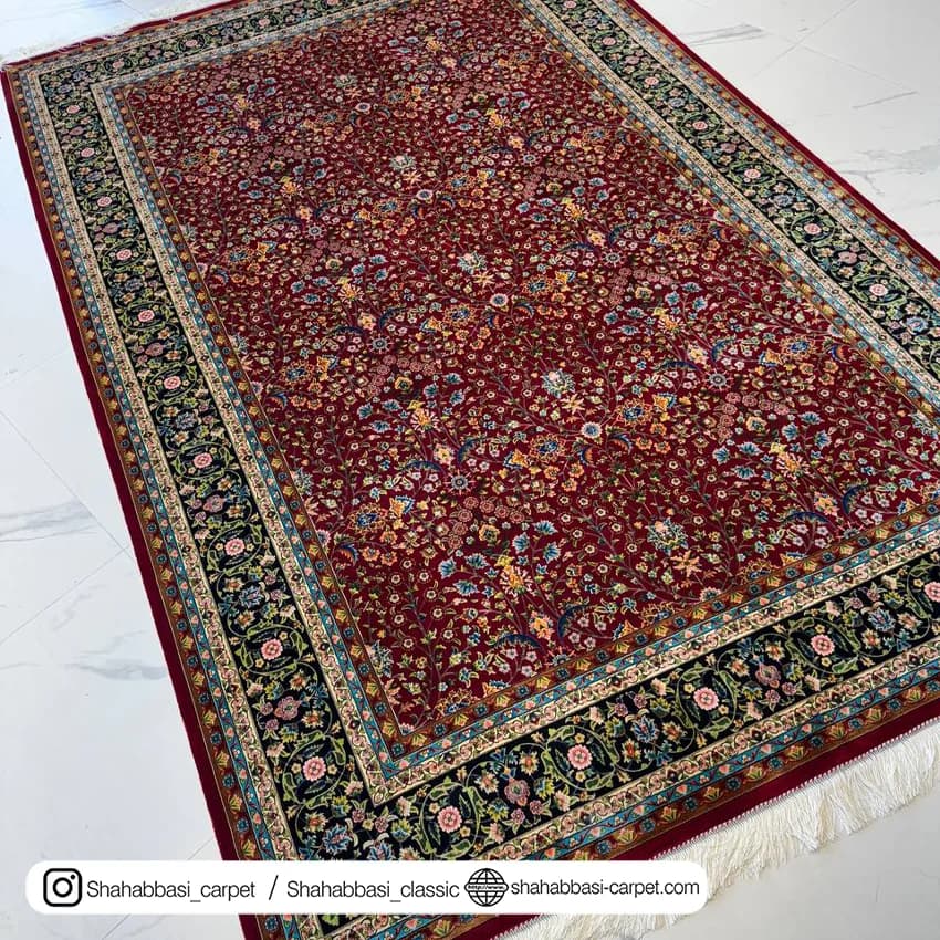 فرش تمام ابریشم کد 261 لاکی — تصویر ۲