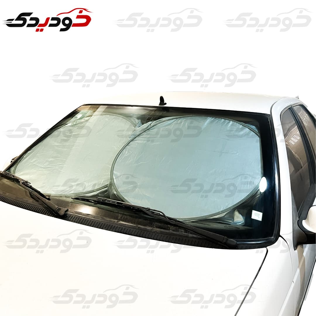 آفتابگیر شیشه جلو خودرو مدل عینکی — تصویر ۳