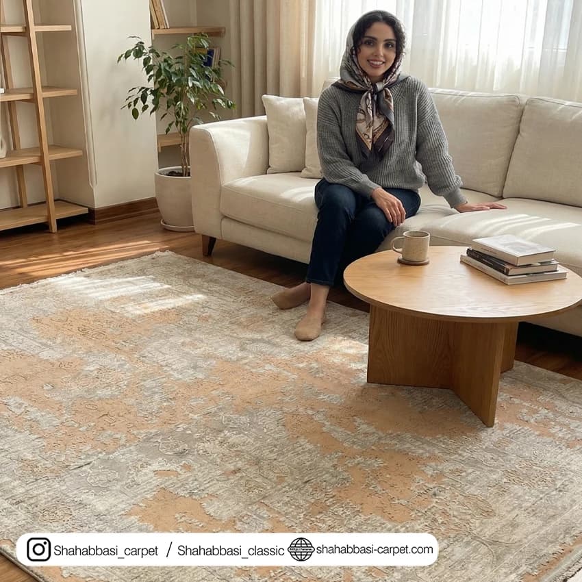 فرش دیبا کد 1500128 نقره ای