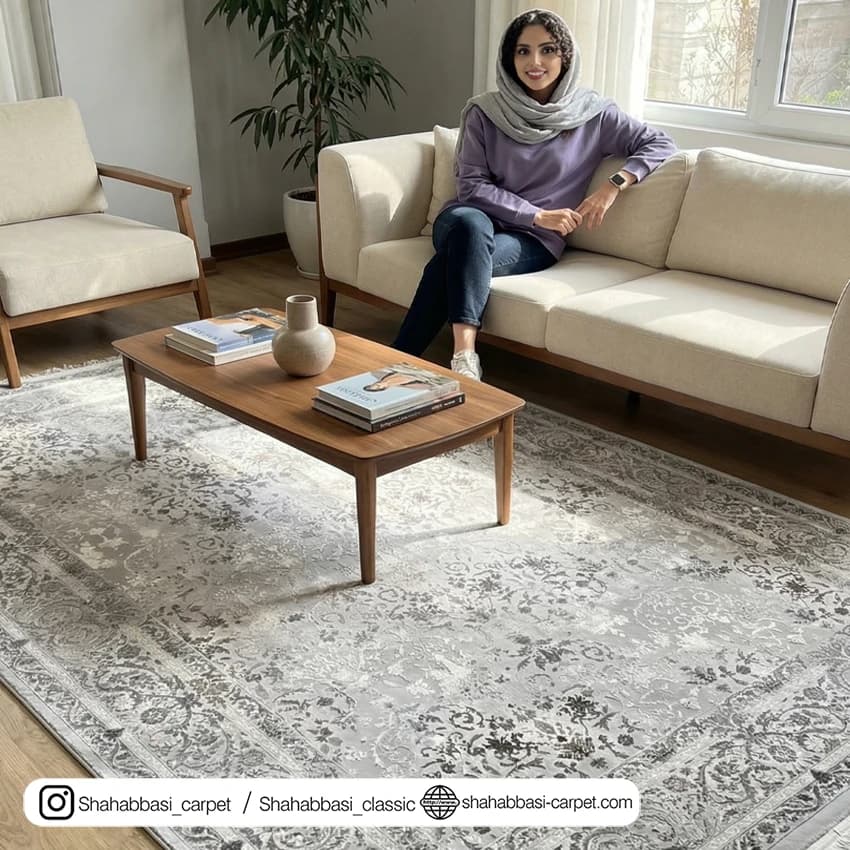 فرش دیبا کد 1500144 نقره ای — تصویر ۵