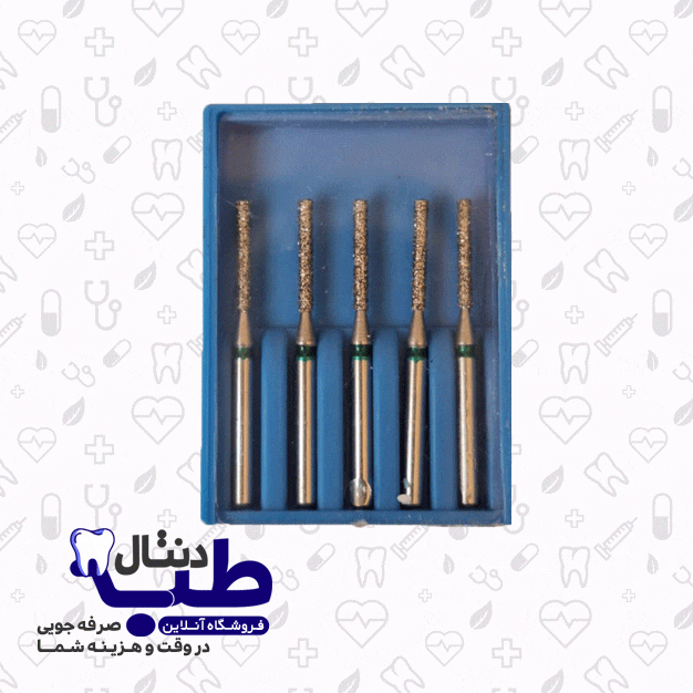 فرزالماسی فیشور بلند دندانپزشکی(بسته 5عددی)_012_کدIQDENT_837LG — تصویر ۲