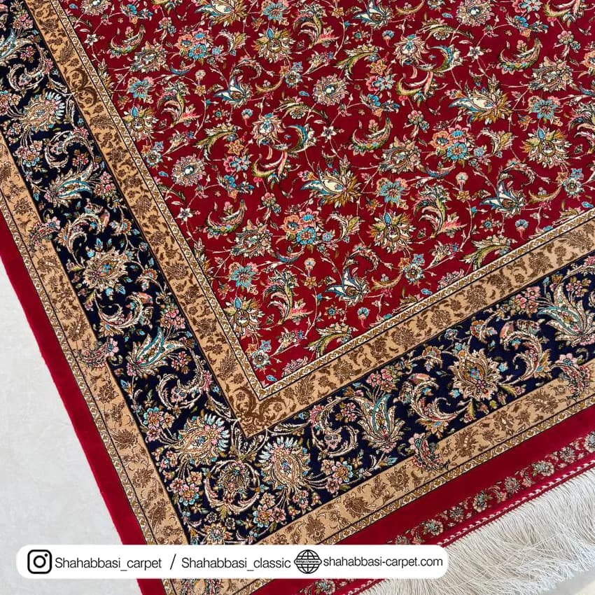 فرش تمام ابریشم کد 243 قرمز — تصویر ۷