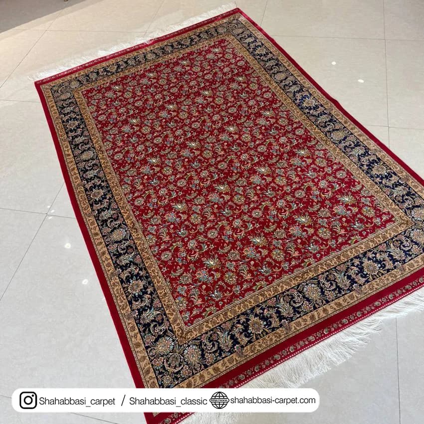 فرش تمام ابریشم کد 243 قرمز — تصویر ۲