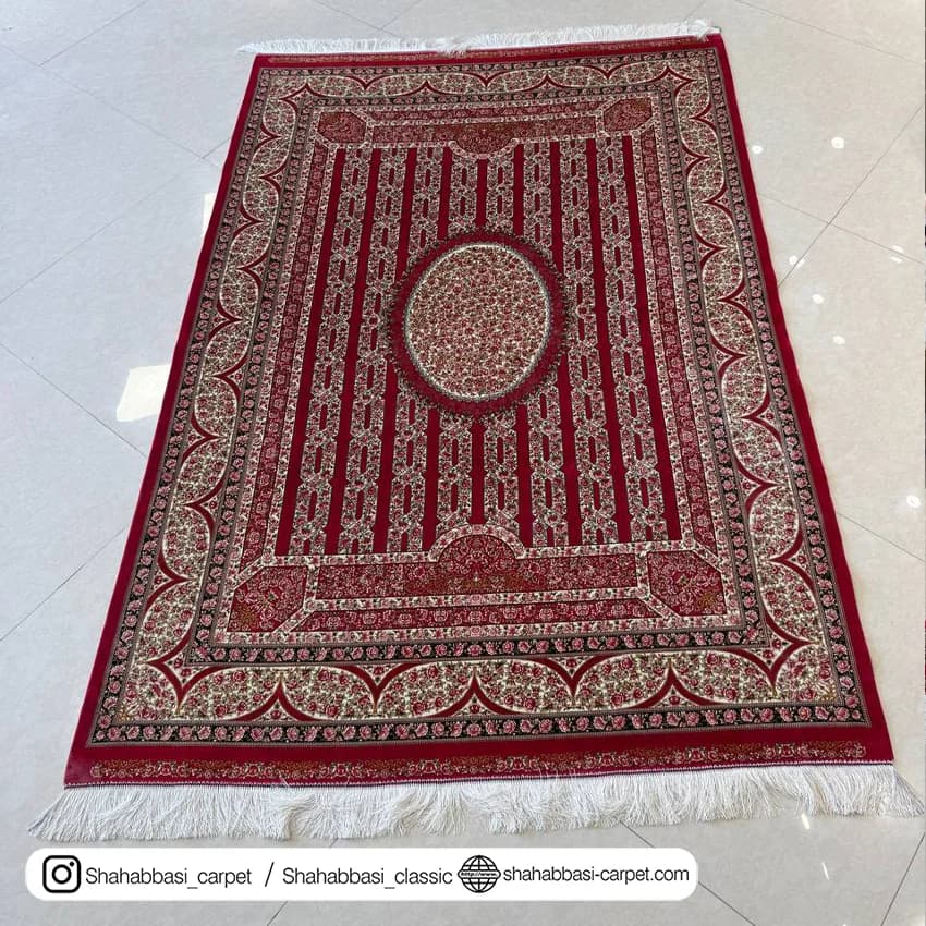 فرش تمام ابریشم کد 241 قرمز — تصویر ۸