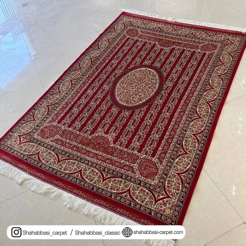 فرش تمام ابریشم کد 241 قرمز — تصویر ۶