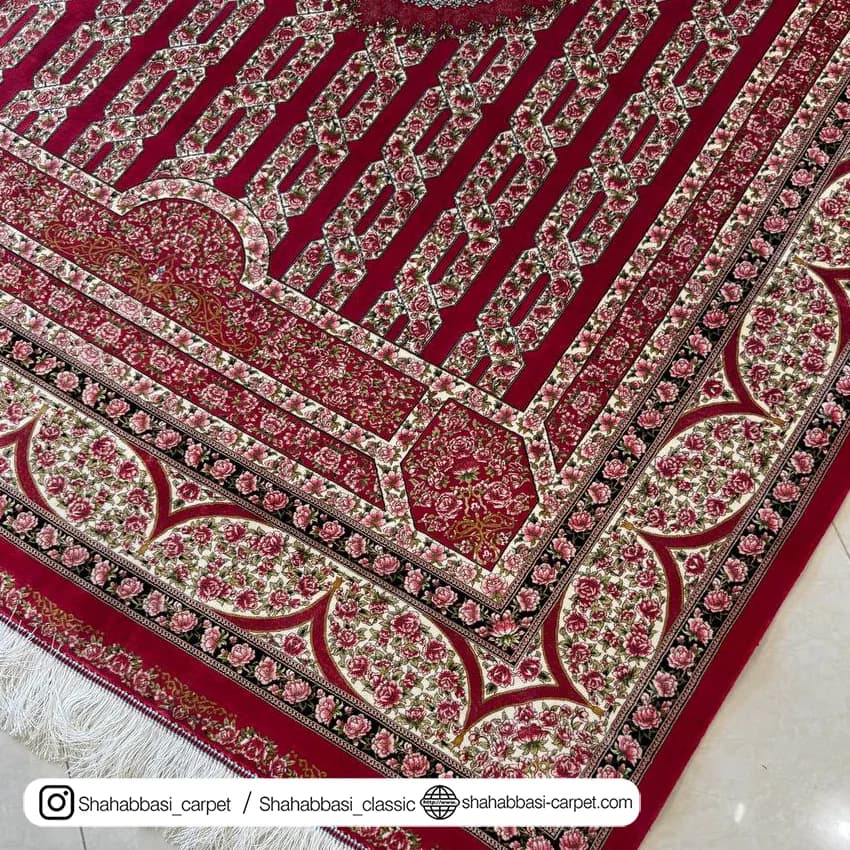 فرش تمام ابریشم کد 241 قرمز — تصویر ۳