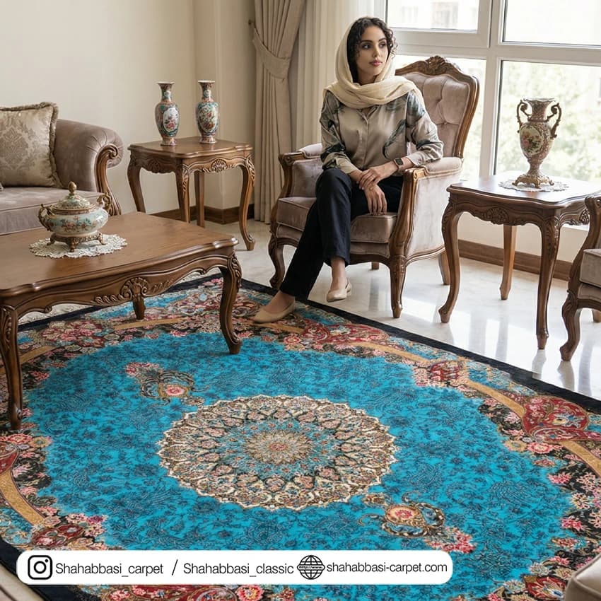 فرش تمام ابریشم کد 231 مشکی