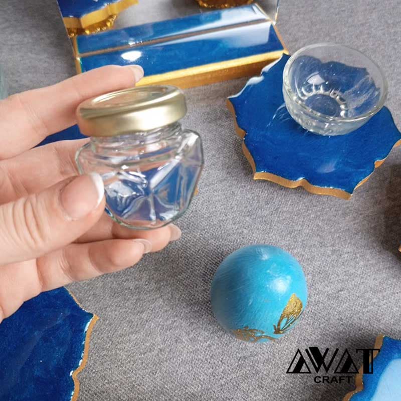 هفت سین چوب و رزین پایه دار 12 تکه آبی کاسپین — تصویر ۱۱