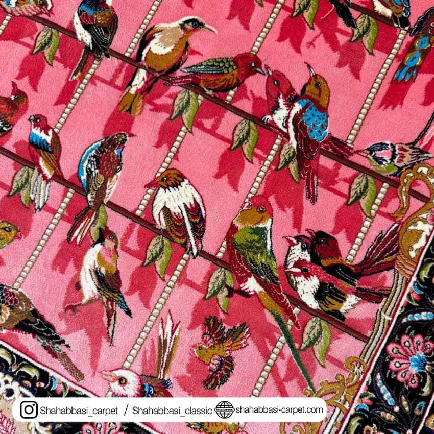 فرش تمام ابریشم کد 221 مشکی — تصویر ۸