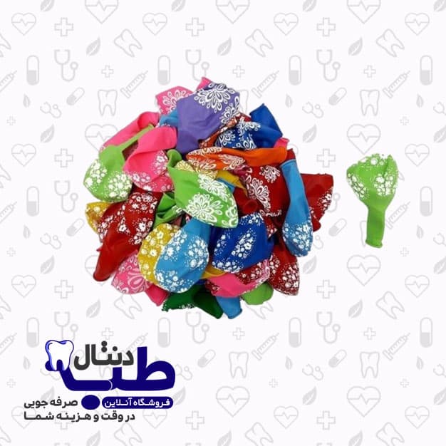بادکنک رنگی طرح دار بسته بندی 100 عددی