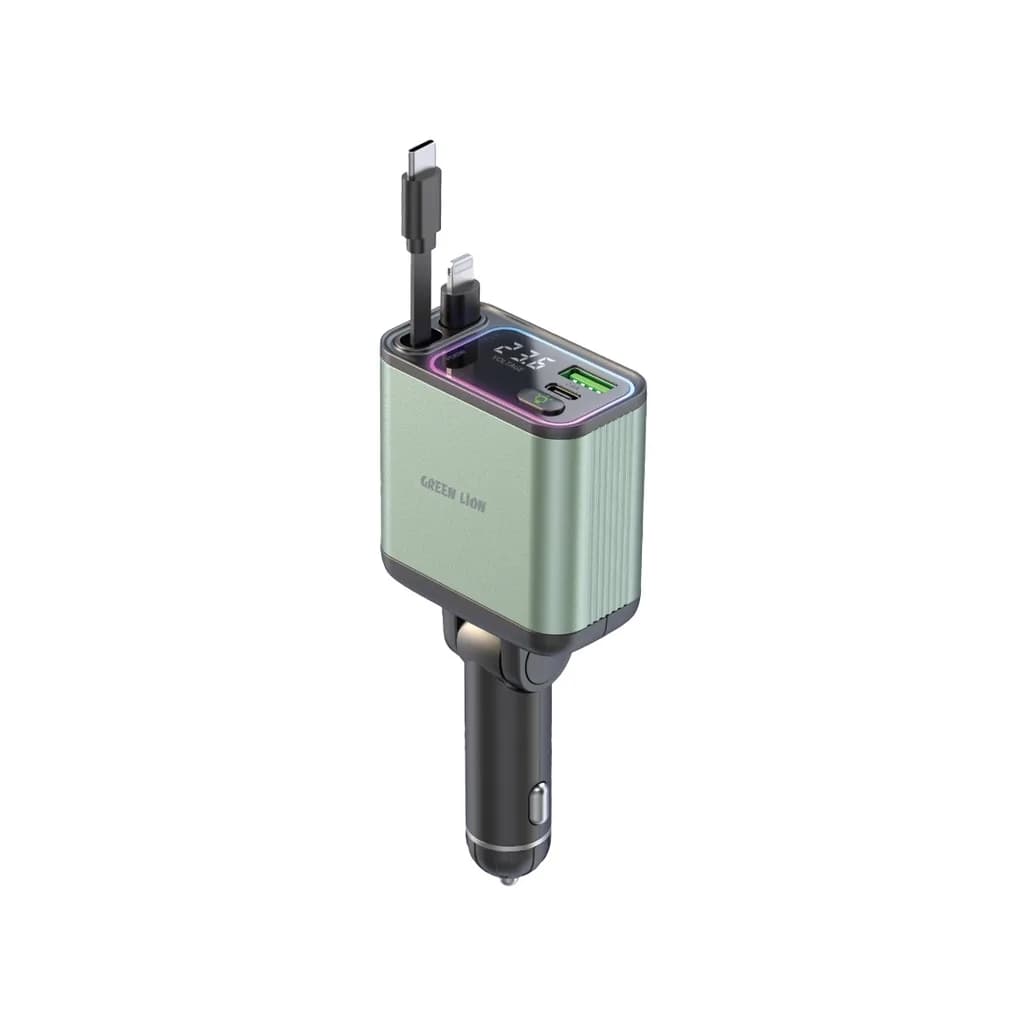 شارژر فندکی 90W گرین لاین Green Lion Retractable 90W Car Charger GNRCC90WGN — تصویر ۳