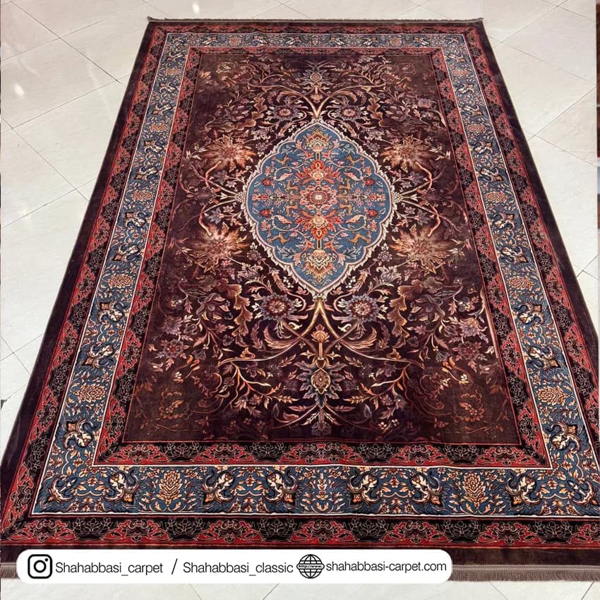 فرش 77 رج کد 77131 عنابی — تصویر ۵