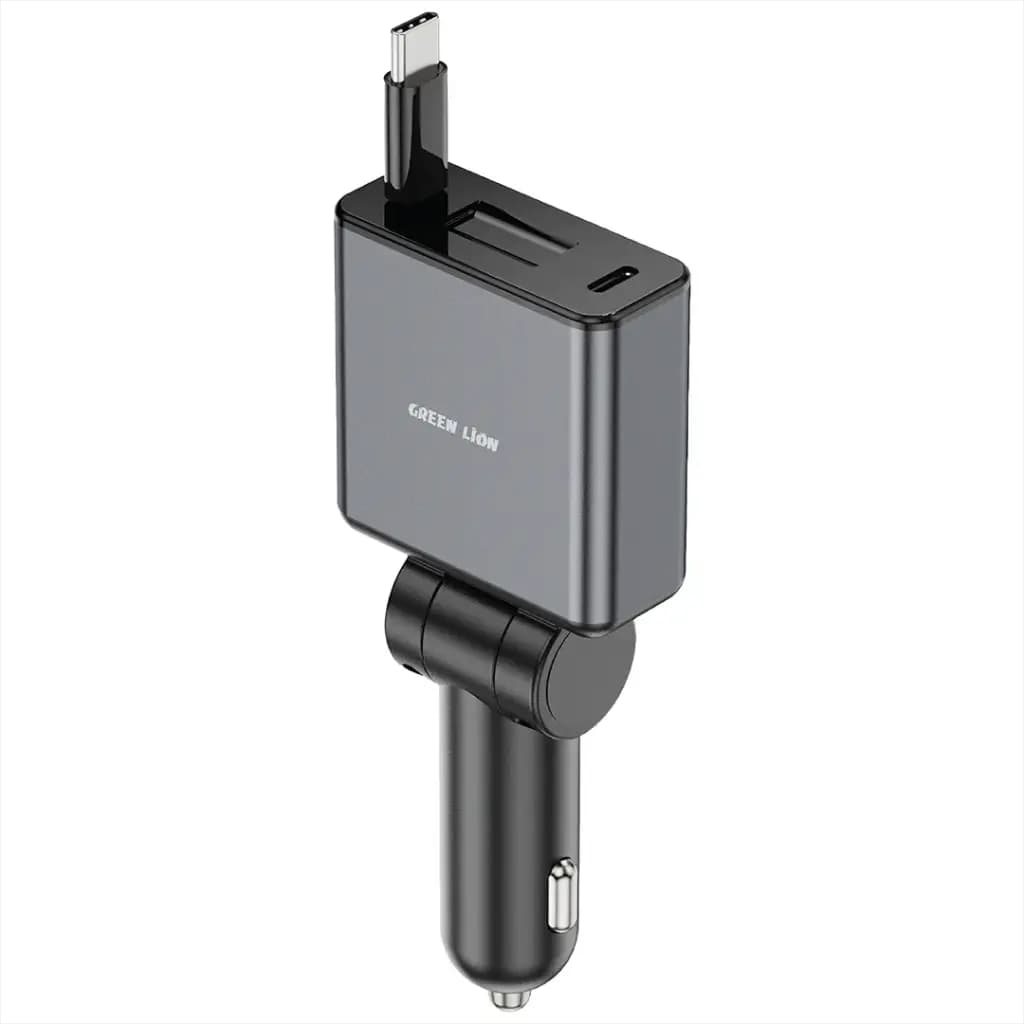 شارژر فندکی گرین لاین Green Lion Retractable 75W Car Charger GNRT75WCC