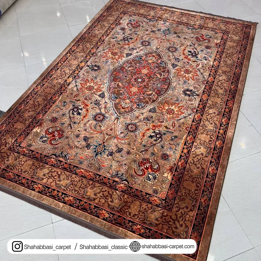 فرش 77 رج کد 77131 بادامی — تصویر ۷