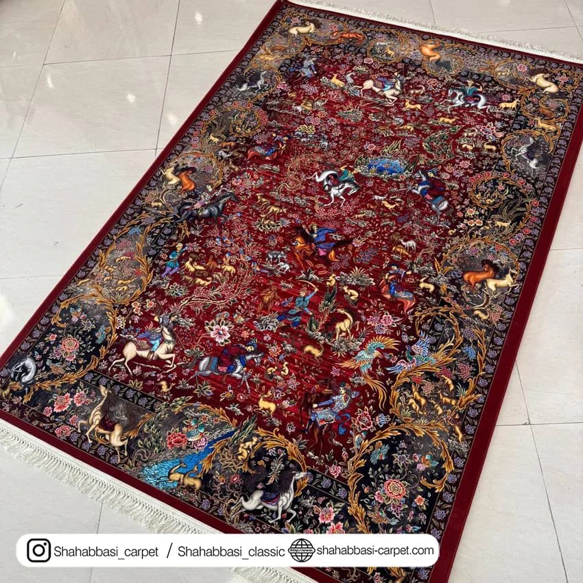 فرش ماشینی آفرینش کد 1500223 لاکی — تصویر ۷