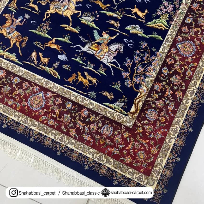 فرش ماشینی آفرینش کد 1500225 سرمه ای — تصویر ۵