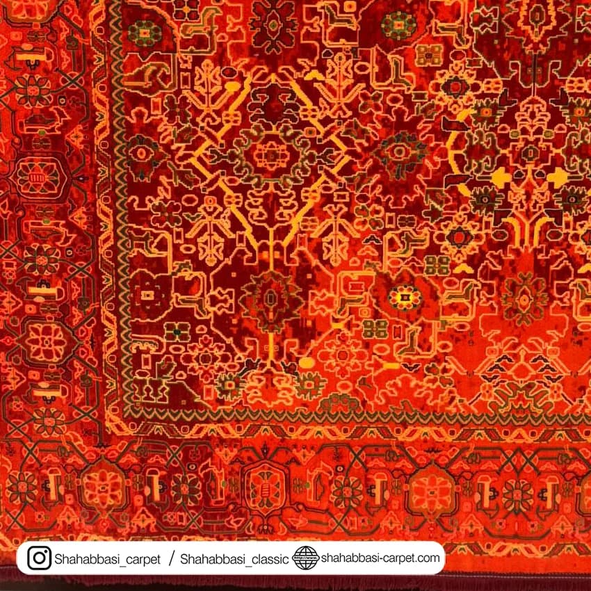 فرش 77 رج کد 77128 نارنجی — تصویر ۸