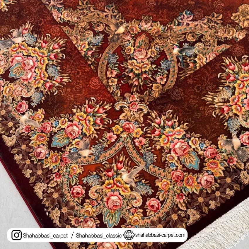 فرش ماشینی ونوس کد 1200203 عنابی — تصویر ۸